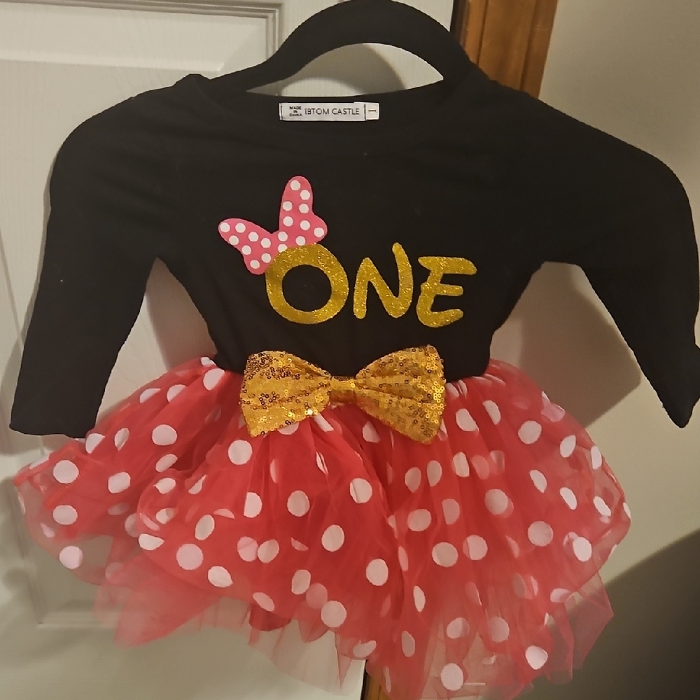 Polka Dot ONE birthday tulle skirt dress